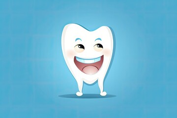 tooth cartoon character , ai generated
