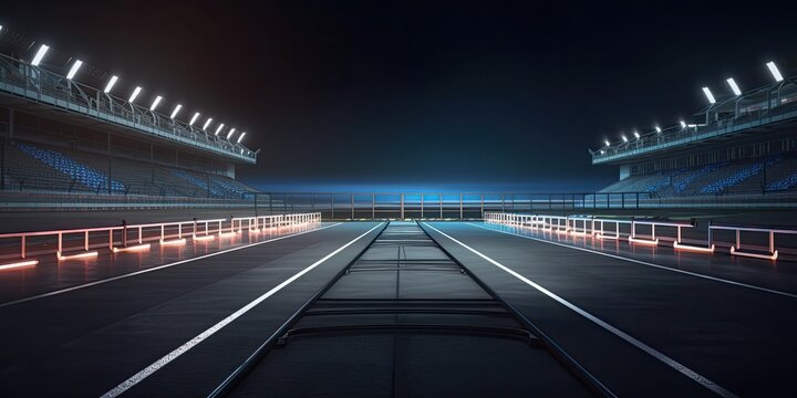 racing track on night, ai generated