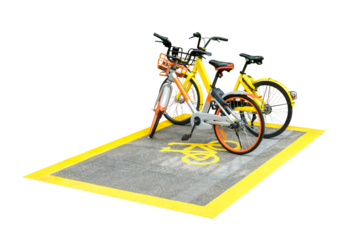 bicycle on the road isolated