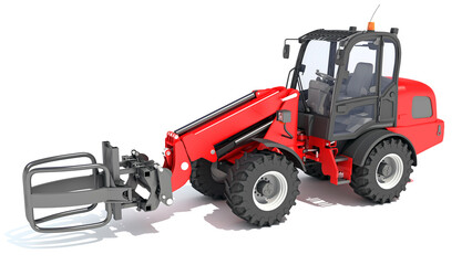 Telescopic Wheel Loader 3D rendering on white background