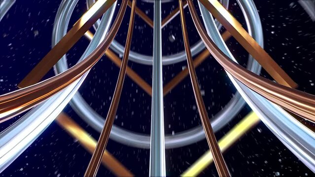 背景　3D　トンネル　レール