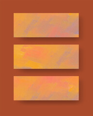 Fototapeta premium Vector banner abstract paints shapes collection isolated on color background.
