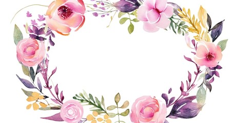 Un fond de cadre floral aquarelle coloré. Idéal pour la publicité de produits avec espace de copie.