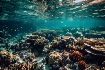 A picture of the coral reef, generative ai