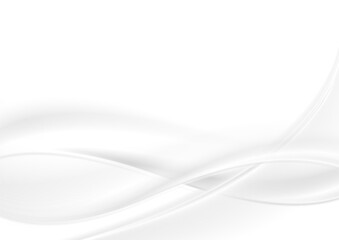Obraz premium Abstract white grey blurred waves background. Monochrome smooth vector design