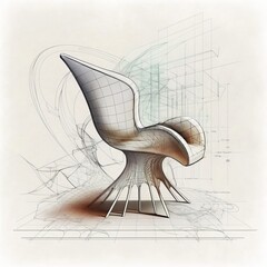 analytic drawing of a chair, generative ai