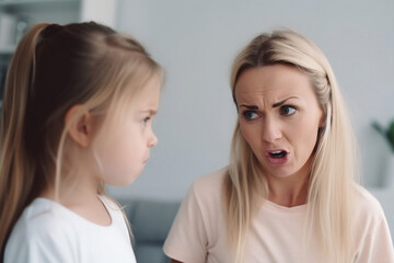 Obraz na płótnie Canvas Child arguing with Parents, made with Generative AI