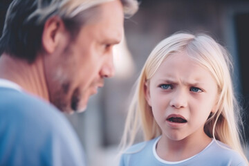 Naklejka premium Father and Daughter Arguing with eachother, made with Generative AI