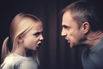 Child arguing with her Father, made with Generative AI