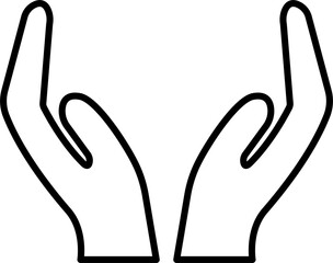 Cupped hands icon for graphic design, logo, website, social media, mobile app, ui illustration