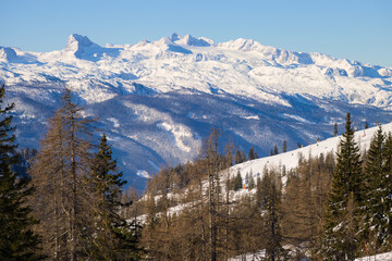 A beautiful winter landscape in the mountains