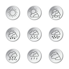 Weather icon set. Line collection. Vector flat illustration.