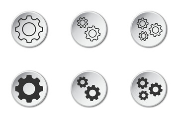 Gear icon set. Settings symbol. Flat vector illustration.