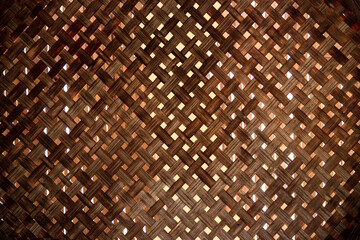 Close up of  bamboo pattern wall for texture and backgrounds,.