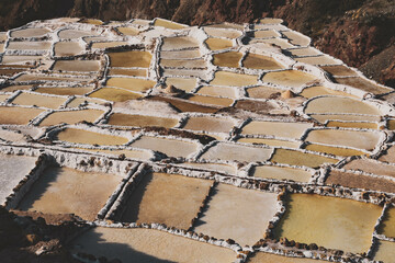 Salinas de Maras near Cusco, salt extraction in Peru