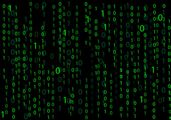Binary code background Abstract binary code on black background illustration