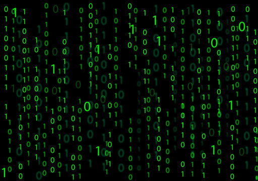 Binary code background Abstract binary code on black background illustration