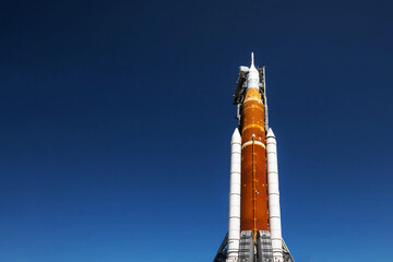 The launch of the spacecraft to the moon. Elements of this image furnishing NASA.