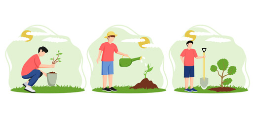 Earth Day Flat Bundle Design Illustration