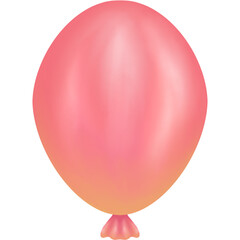 Watercolor pastel peach and orange balloon illustration isolated on transparent background.
