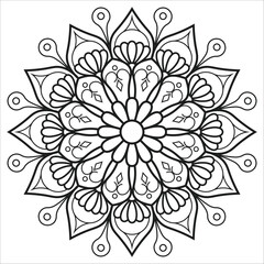 Fototapeta premium Circular pattern in form of mandala for Henna, Mehndi or Mehendi, tattoo, decoration. Decorative ornament in ethnic oriental style. Coloring book page