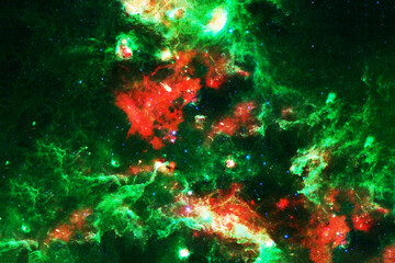 Obraz na płótnie Canvas Beautiful green space nebula. Elements of this image furnishing NASA.