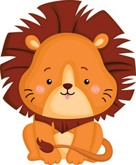 a vector of a cute lion
