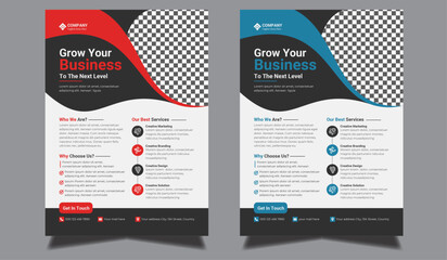 Flyer template layout Corporate business flyer Creative modern vector flyer concept with dynamic abstract shapes on background