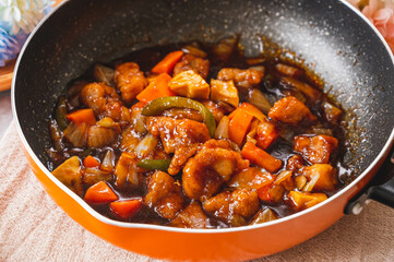 フライパンで作る酢豚