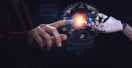 New Technology ChatGPT Chat Human Concepts and Artificial Intelligence Artificial Intelligence Sharing Artificial Intelligence Concepts Business, Modern Technology, Internet and network