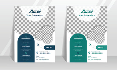 Travel flyer templates. Simple and creative layout. Easy to use.