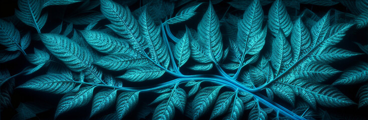 Close-up of multiple leaves stacked on top of each other created with Generative AI technology