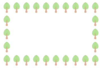 森の木のフレーム素材(透過)