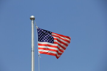 国旗/風にはためくアメリカ合衆国の国旗
