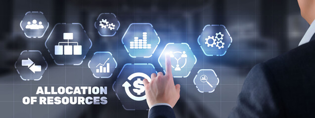 Allocation of resources. Business Technology Internet concept 2023