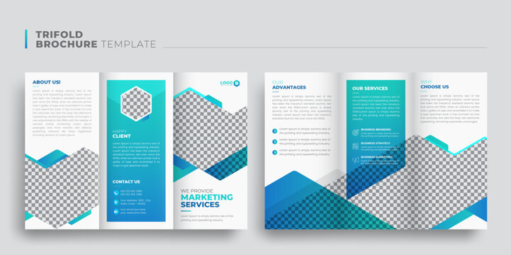 Business trifold Brochure template design, Set of Modern Abstract minimal corporate business webinar conference trifold threefold brochure leaflet flyer template design