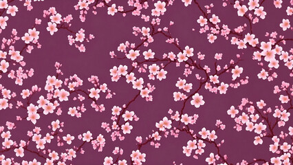Fototapeta na wymiar Cherry blossom pattern background. Generative AI