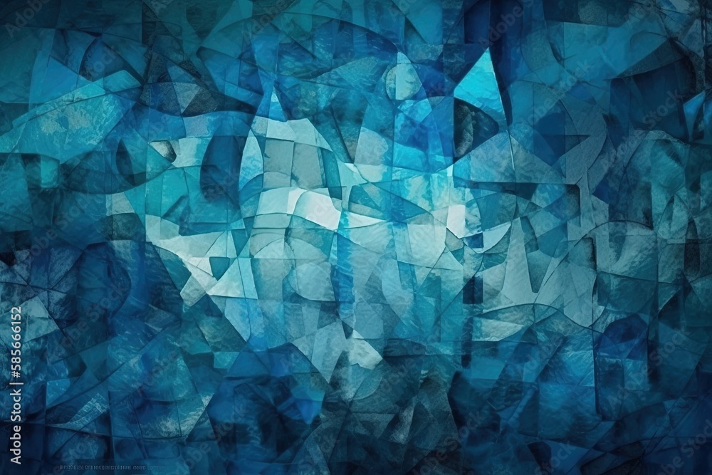 Poster dynamic blue abstract background with various shapes and forms. generative ai