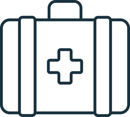 Obraz premium First Aid Kit line icon. Monochrome simple First Aid Kit outline icon for templates, web design and infographics