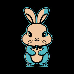 Bunny, bunny logo, rabbit, icon, isolated on black background.