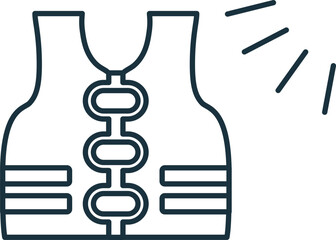 Reflective Vest line icon. Monochrome simple Reflective Vest outline icon for templates, web design and infographics