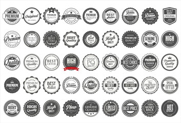 Retro vintage badge and label collection