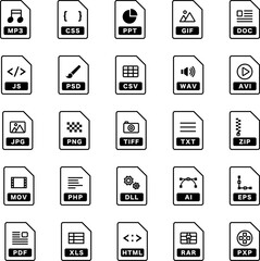 Extension icon set drawn with simple lines
