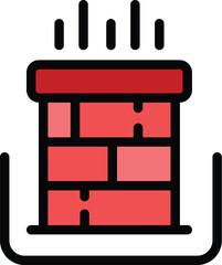 Outside chimney icon. Outline outside chimney vector icon for web design isolated on white background color flat