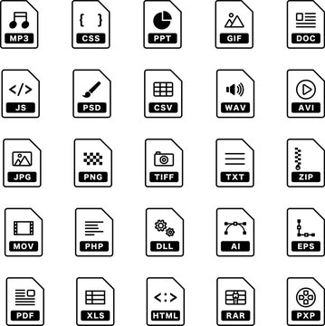 Extension icon set drawn with simple lines