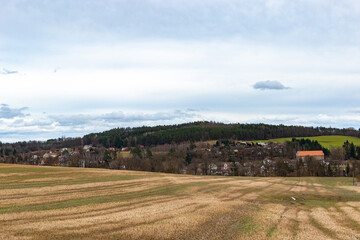 Fototapeta na wymiar Czech countryside landscape in early spring.