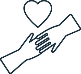 Helping Hand line icon. Simple element from social activity collection. Creative Helping Hand outline icon for web design, templates, infographics and more