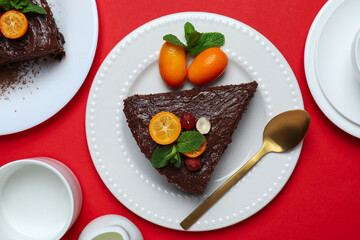 Tasty dessert - Chocolate cake, concept of delicious dessert