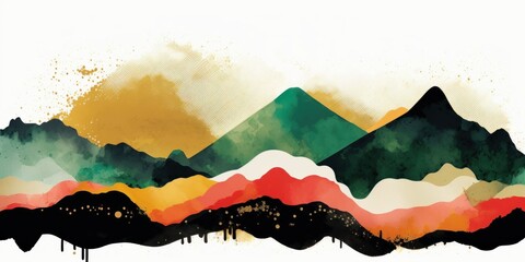 Obraz premium Majestic view. Mountain vector background. Beautiful illustration picture. Generative AI