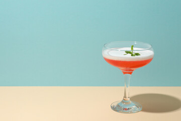 Concept of delicious cocktail, tasty Cosmopolitan cocktail